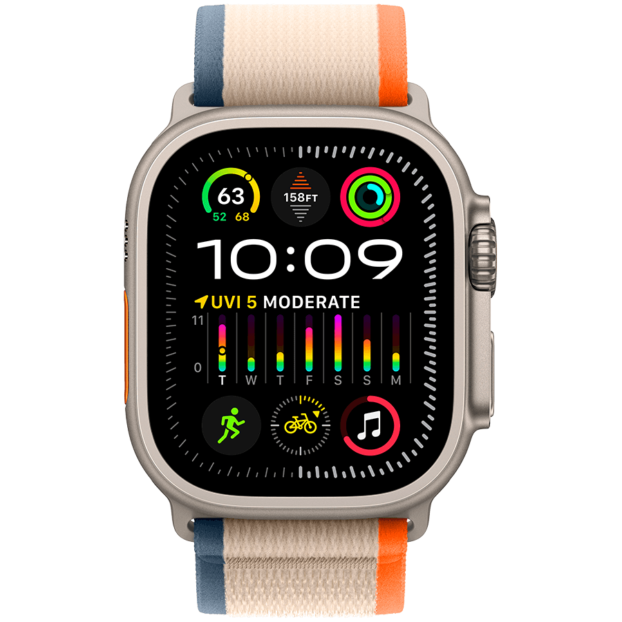 Apple Watch Ultra 2 GPS + Cellular, 49mm Titanium Case with Orange/Beige Trail Loop - M/L 2
