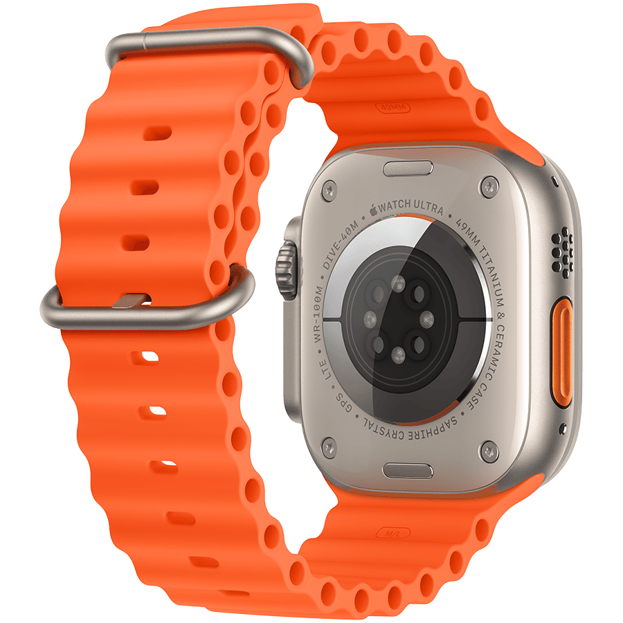 Apple Watch Ultra 2 GPS + Cellular, 49mm Titanium Case with Orange Ocean Band 3