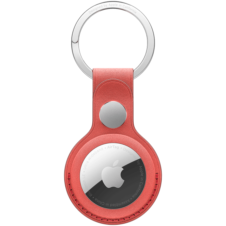 AirTag FineWoven Key Ring - Coral