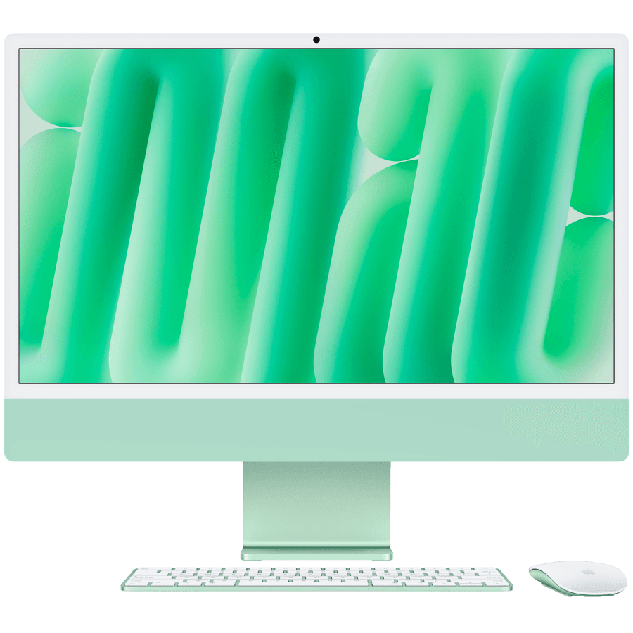24-inch iMac with Retina 4.5K display: Apple M4 chip with 8‑core CPU and 8‑core GPU, 16GB, 256GB SSD - Green