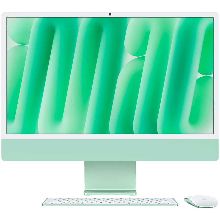 24-inch iMac with Retina 4.5K display: Apple M4 chip with 10‑core CPU and 10‑core GPU, 24GB, 512GB SSD - Green