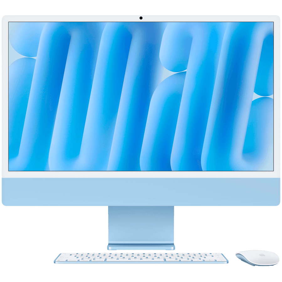 24-inch iMac with Retina 4.5K display: Apple M4 chip with 8‑core CPU and 8‑core GPU, 16GB, 256GB SSD - Blue