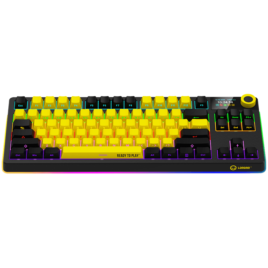 LORGAR KBP70TKLW, Wireless TKL Mechanical Gaming Keyboard Pro, Black/yellow, EN layout 3