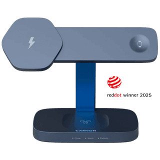 CANYON Wireless Charging Station Hexagon 310 3in1 DarkGrey/Blue
