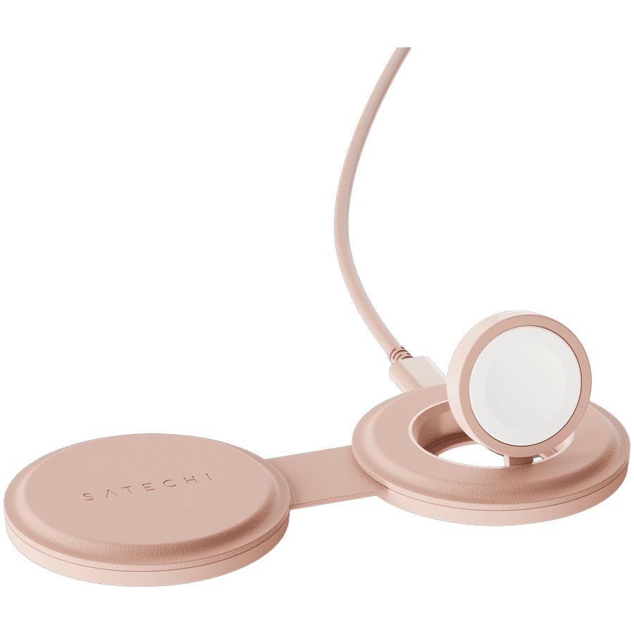 SATECHI OntheGo 2-in-1 Wireless Charger (Desert Rose) 4