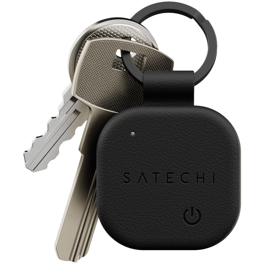 SATECHI Vegan-Leather Keychain with Find My 3