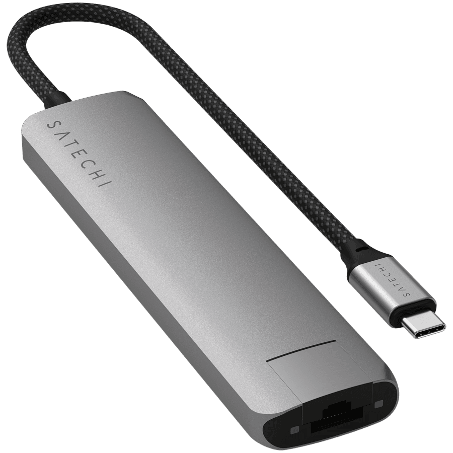 SATECHI 7-in-1 USB-C Slim Multiport Adapter with Ethernet (Space Grey) 2