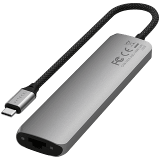 SATECHI 7-in-1 USB-C Slim Multiport Adapter with Ethernet (Space Grey)
