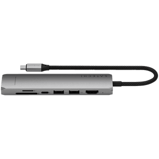 SATECHI 7-in-1 USB-C Slim Multiport Adapter with Ethernet (Space Grey)