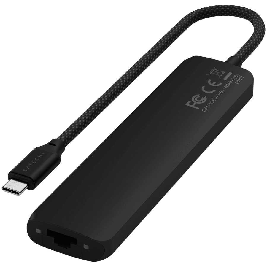 SATECHI 7-in-1 USB-C Slim Multiport Adapter with Ethernet (Black) 3