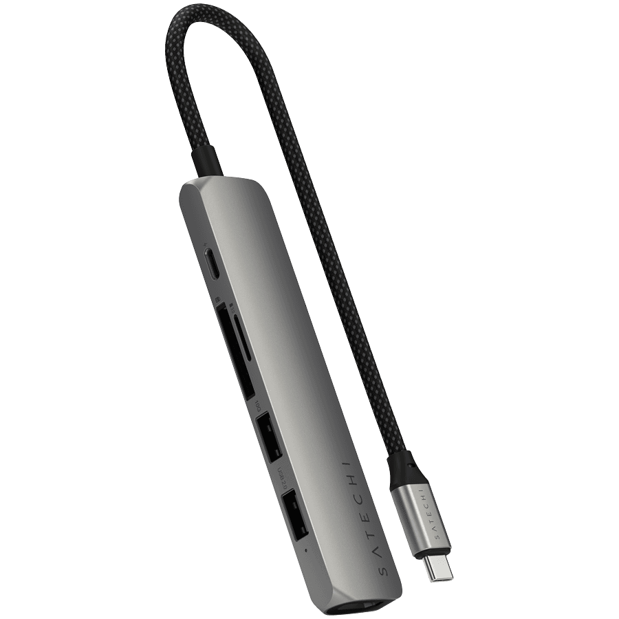 SATECHI 6-in-1 USB-C Slim Multiport Adapter (Space Grey)