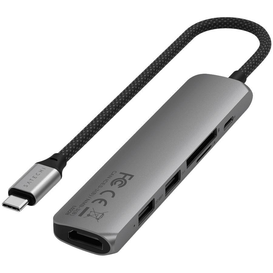 SATECHI 6-in-1 USB-C Slim Multiport Adapter (Space Grey) 3