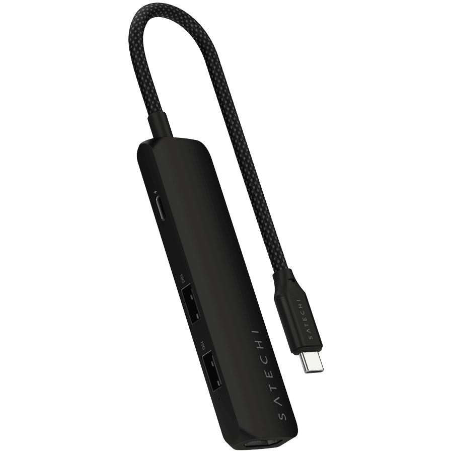 SATECHI 4-in-1 USB-C Slim Multiport Adapter 4K (Black)