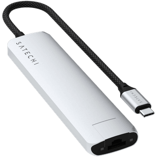 SATECHI 7-in-1 USB-C Slim Multiport Adapter with Ethernet (Silver)