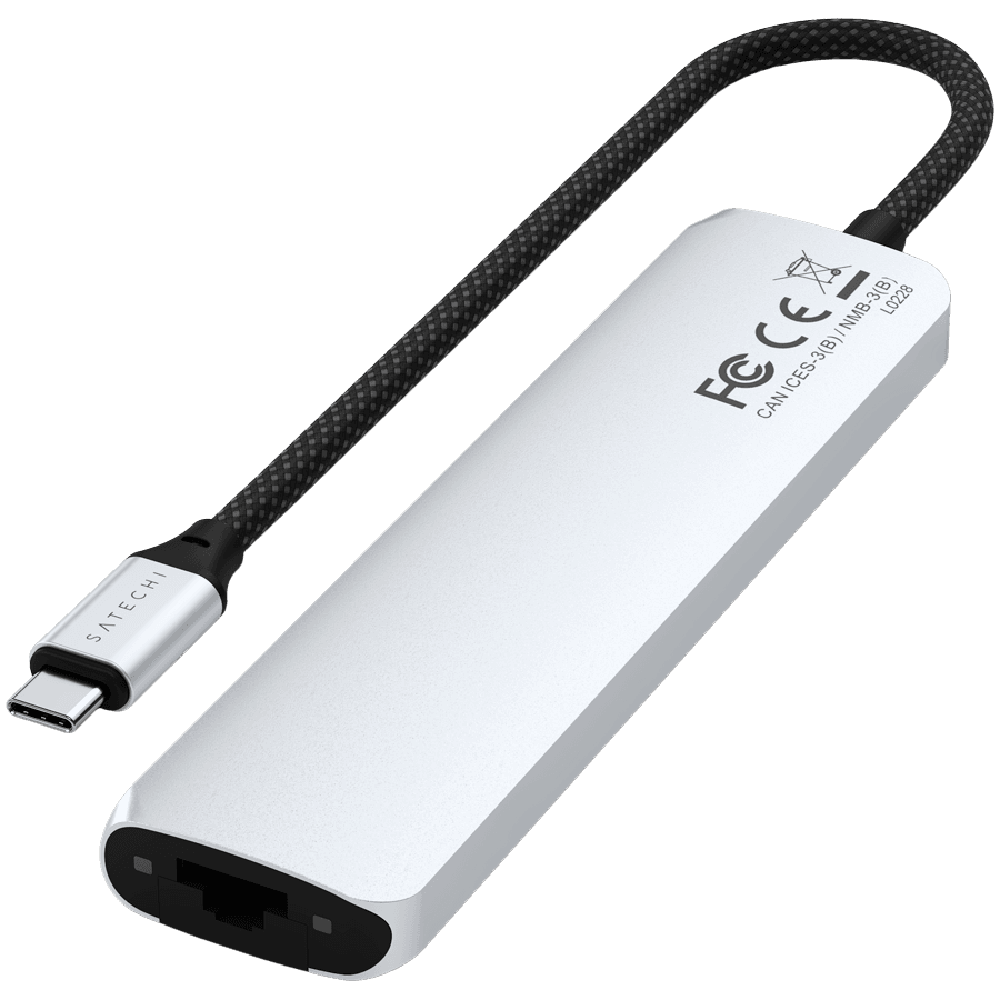 SATECHI 7-in-1 USB-C Slim Multiport Adapter with Ethernet (Silver) 3