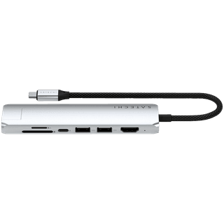 SATECHI 7-in-1 USB-C Slim Multiport Adapter with Ethernet (Silver)