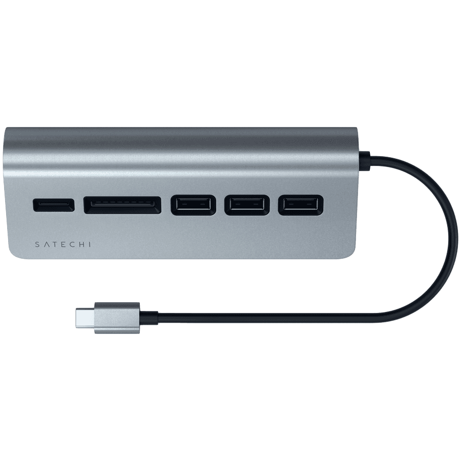 SATECHI Type-C Aluminum USB 3.0 Hub & Card Reader Space Gray 2