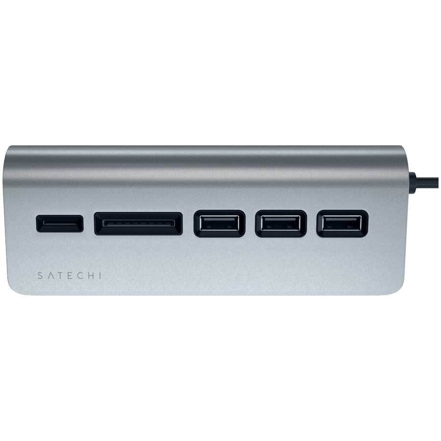SATECHI Type-C Aluminum USB 3.0 Hub & Card Reader Space Gray 3