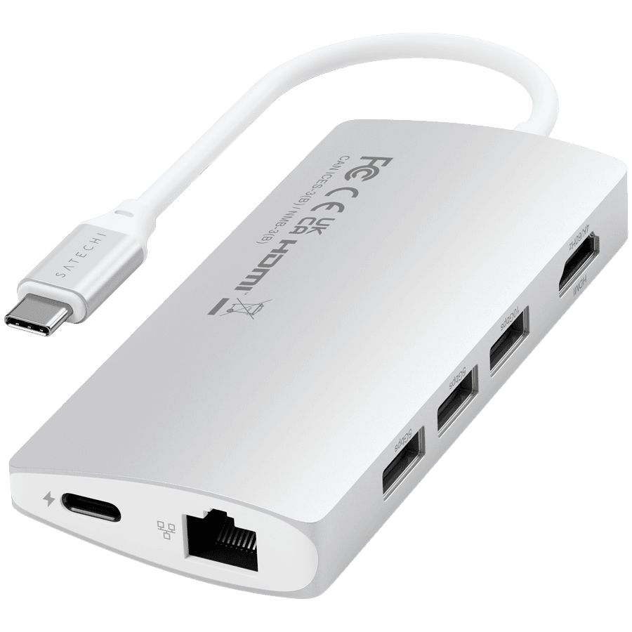 SATECHI Type-C Multi-Port Adapter 4K with Ethernet V2 Silver 3