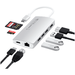 SATECHI Type-C Multi-Port Adapter 4K with Ethernet V2 Silver