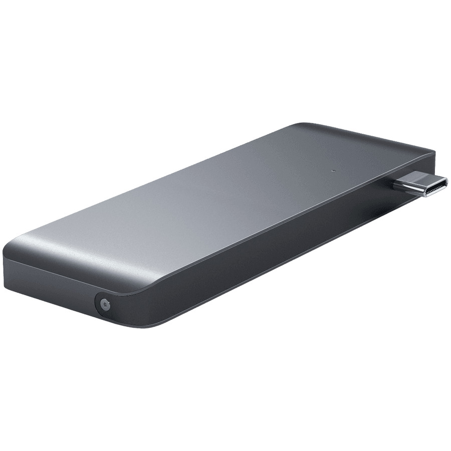 SATECHI Type-C Pass-Through USB Hub with USB-C Charging Port Space Gray 3