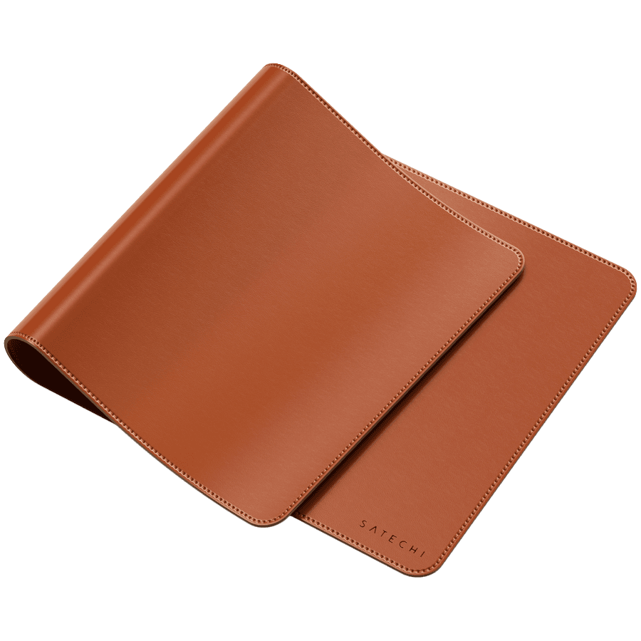 SATECHI Vegan-Leather Premium Desk Mat (Brown)