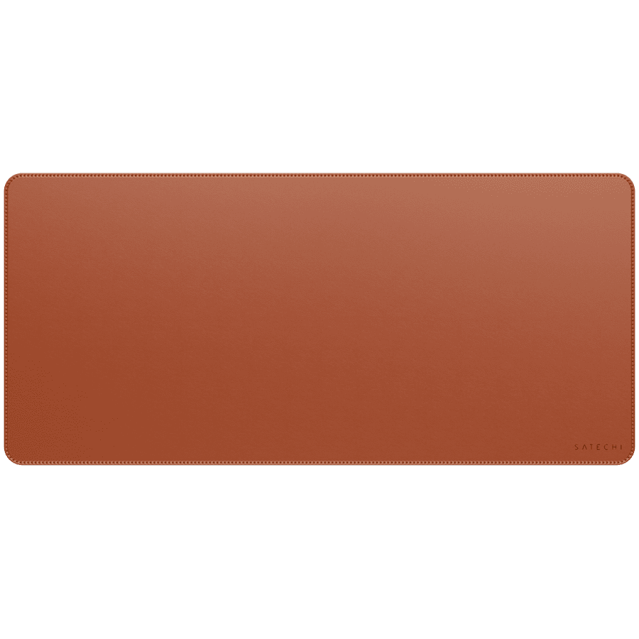 SATECHI Vegan-Leather Premium Desk Mat (Brown) 2