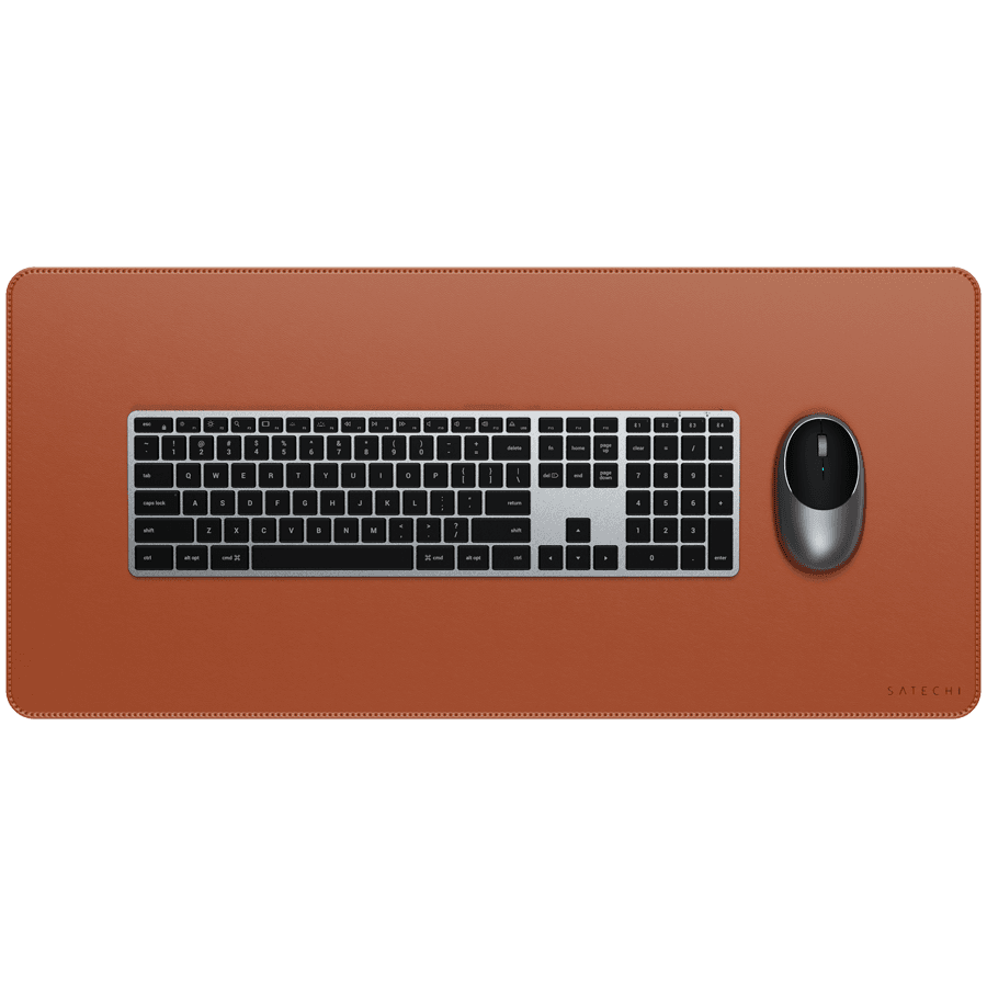 SATECHI Vegan-Leather Premium Desk Mat (Brown) 3