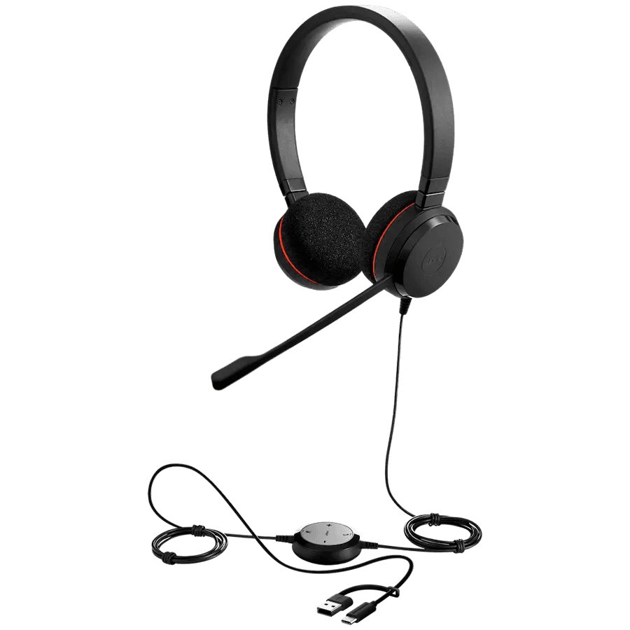 JABRA Evolve 20, Stereo UC, USB C/A adapter