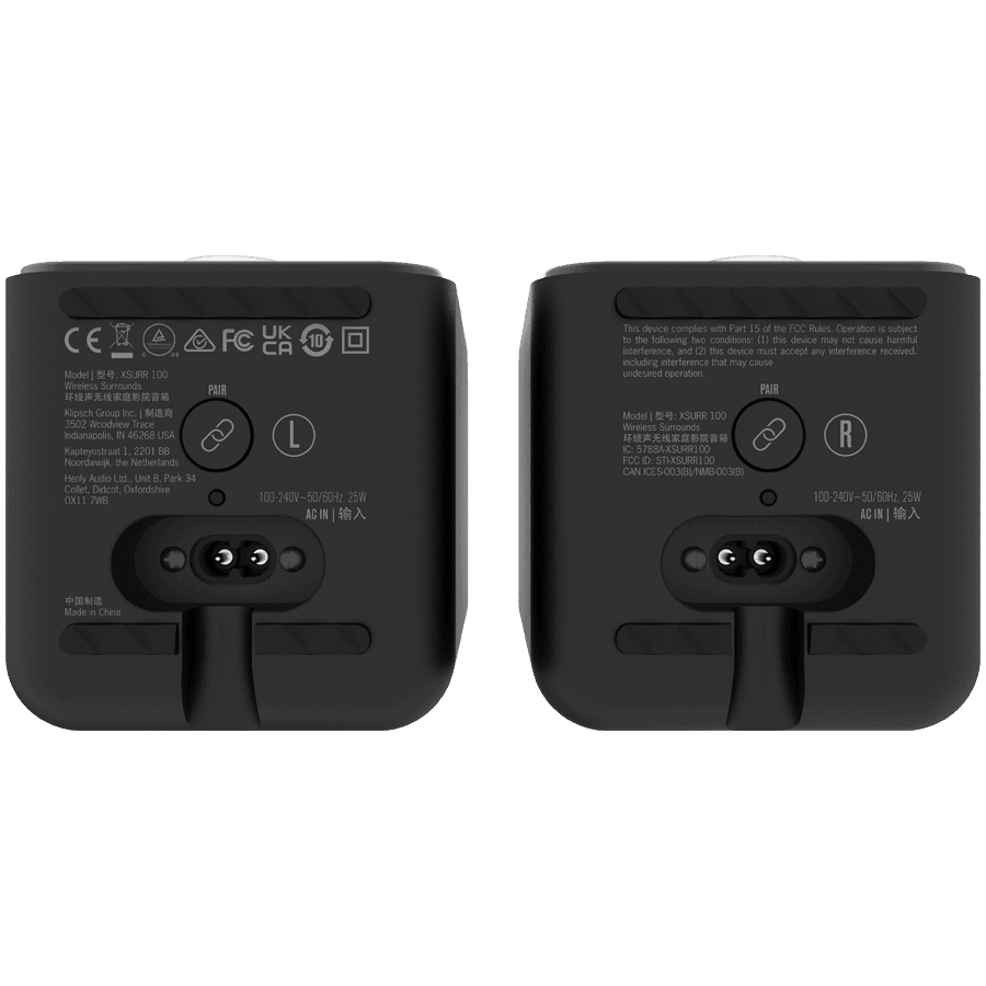 Klipsch Flexus SURR 100 Surround speakers for Flexus Core soundbars, black, pair 6