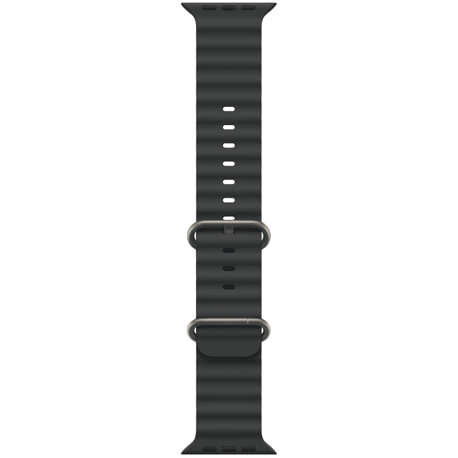 49mm Black Ocean Band - Natural Titanium Finish