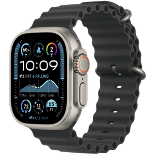 Apple 49mm Black Ocean Band - Natural Titanium Finish