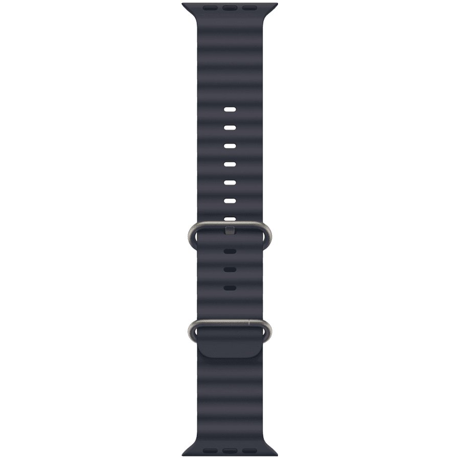 49mm Navy Ocean Band - Natural Titanium Finish