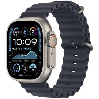 Apple 49mm Navy Ocean Band - Natural Titanium Finish