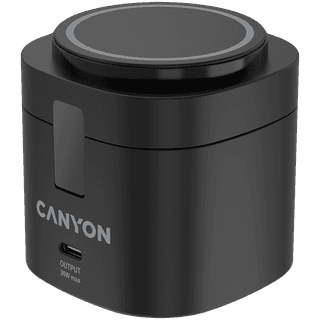 Canyon 4 in 1 Wireless Charging Stand, 30W max, Size: 70x70x70.3mm, weight: 414g, with 65W charger and 1M cable, black