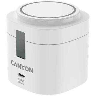 Canyon 4 in 1 Wireless Charging Stand, 30W max, Size: 70x70x70.3mm, weight: 414g, with 65W charger and 1M cable, white