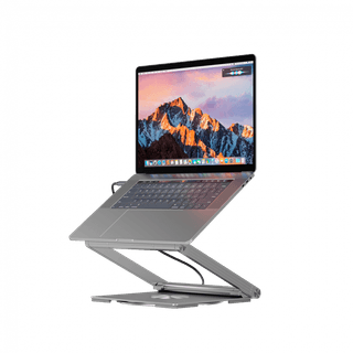 Canyon Laptop stands with hub, TYPE C F to HDMI2.0+2USB3.0+USBC3.0+RJ45+PD, TYEP C TO C cable 1m white with Emarker: HUSB332A, Material: Aluminum case+ABS+PS, Size: 245x240x27.2+/-0.3mm, Weight:1304g