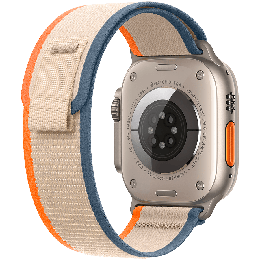 Apple Watch Ultra 2 GPS + Cellular, 49mm Titanium Case with Orange/Beige Trail Loop - S/M 3