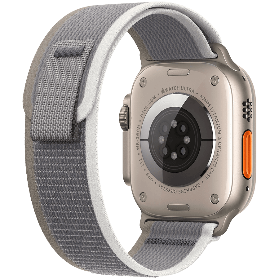 Apple Watch Ultra 2 GPS + Cellular, 49mm Titanium Case with Green/Grey Trail Loop - S/M 3