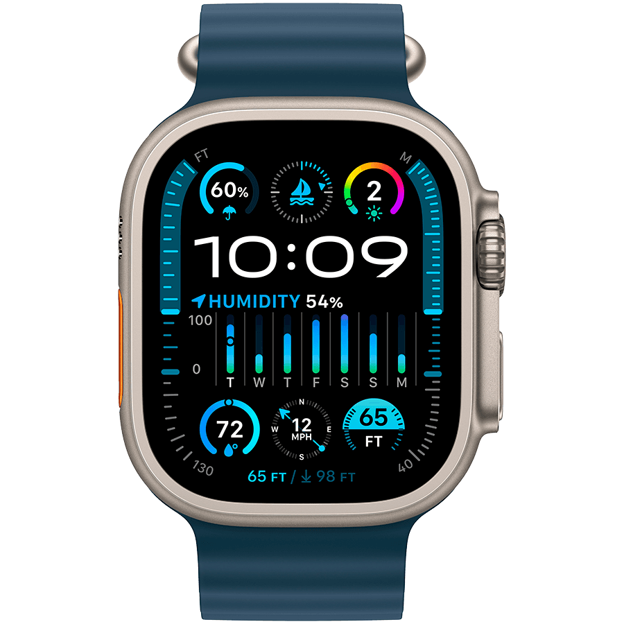 Apple Watch Ultra 2 GPS + Cellular, 49mm Titanium Case with Blue Ocean Band 2