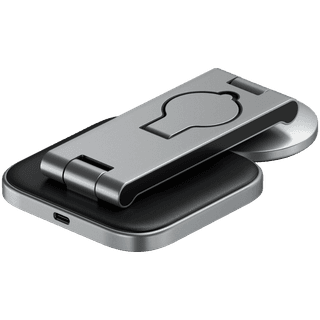 SATECHI 3-in-1 Foldable Qi2 Wireless Charging Stand (Space Gray) with Type A, C, G plugs