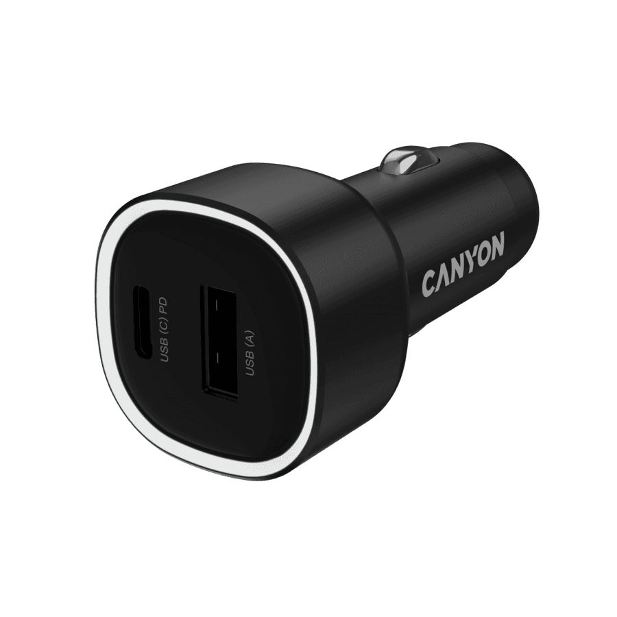 CANYON car charger OnDrive 85 PD 85W USB-A+USB-C Black