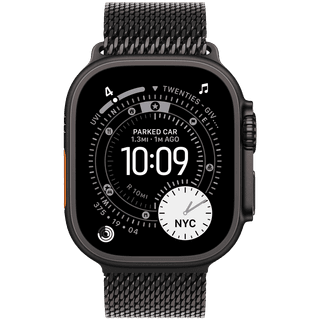 Apple Watch Ultra 3 GPS + Cellular 49mm Black Titanium Case with Black Titanium Milanese Loop - Large