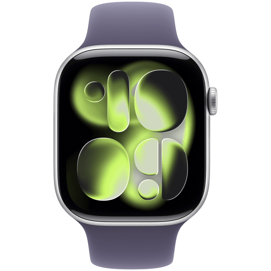 Apple Watch Series 11 GPS 46mm Silver Aluminium Case with Purple Fog Sport Band - S/M 2