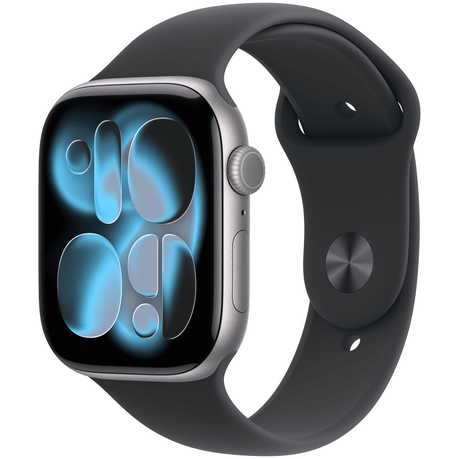 Apple Watch Series 11 GPS 46mm Space Grey Aluminium Case with Black Sport Band - S/M