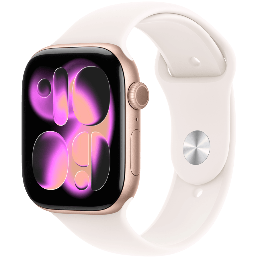 Apple Watch Series 11 GPS 46mm Rose Gold Aluminium Case with Light Blush Sport Band - M/L