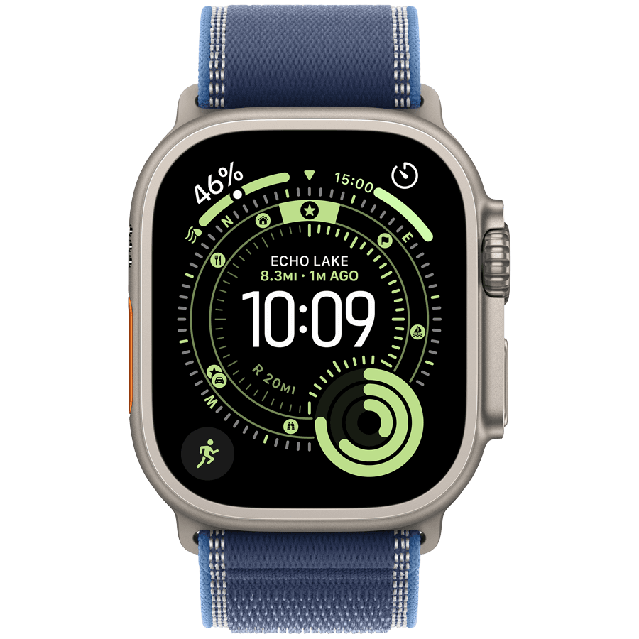 Apple Watch Ultra 3 GPS + Cellular 49mm Natural Titanium Case with Blue/Bright Blue Trail Loop - M/L 2
