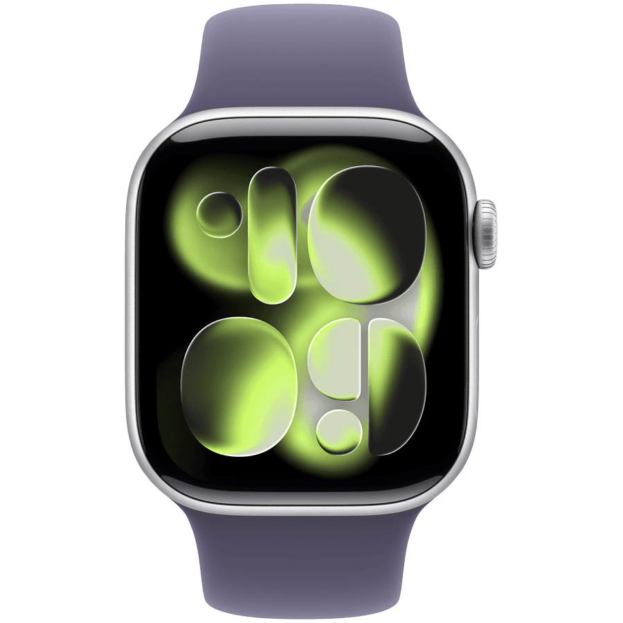 Apple Watch Series 11 GPS 42mm Silver Aluminium Case with Purple Fog Sport Band - M/L 2