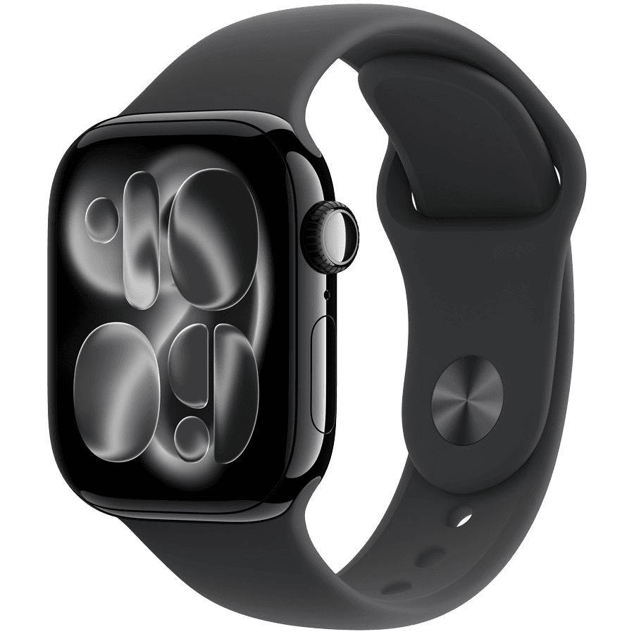 Apple Watch Series 11 GPS 42mm Jet Black Aluminium Case with Black Sport Band - S/M