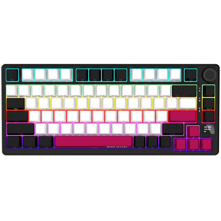 LORGAR KBP7075W, Wireless 75% Mechanical Gaming Keyboard Pro, Black/red, EN/RU layout